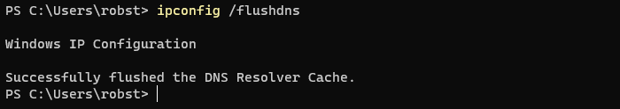 Flush DNS in Windows using ipconfig command