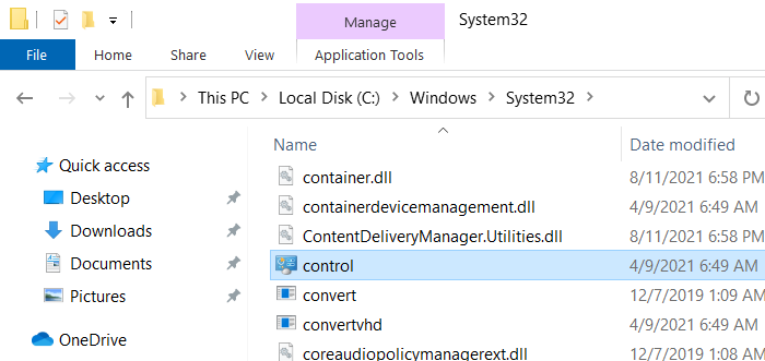 location of control panel in windows 10
