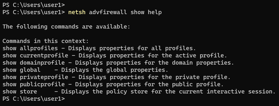 Configuring Windows Firewall using netsh command