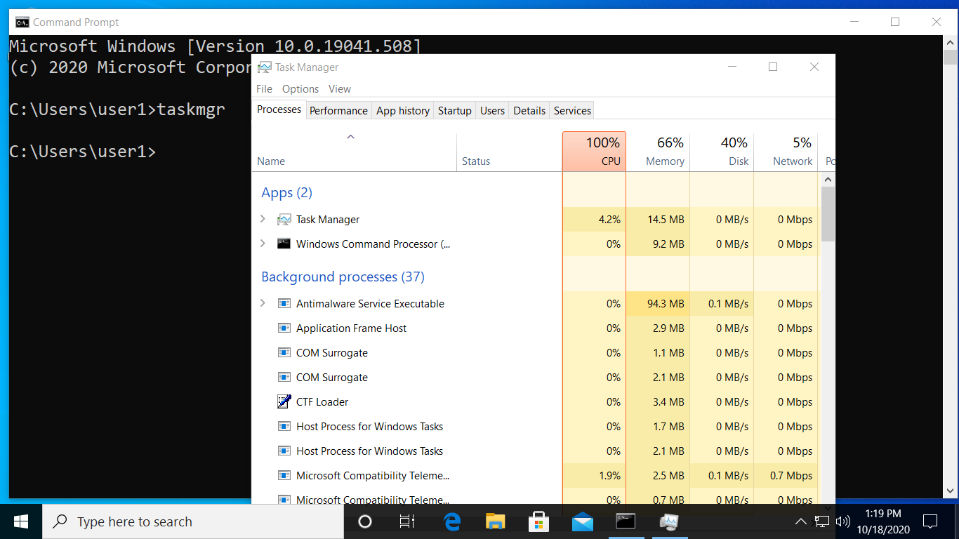 open task manager from cmd windows 10