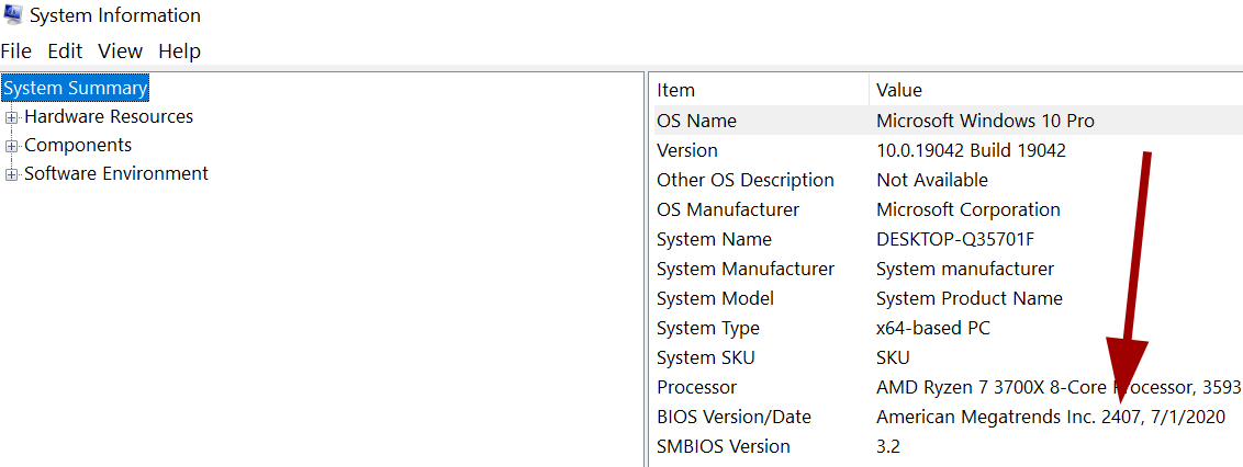 CMD Command to Check BIOS Version in Windows 10