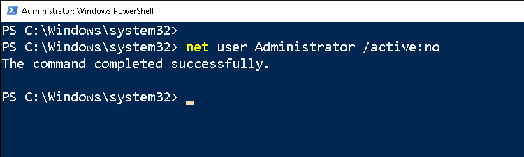 disable built in administrator account windows 10