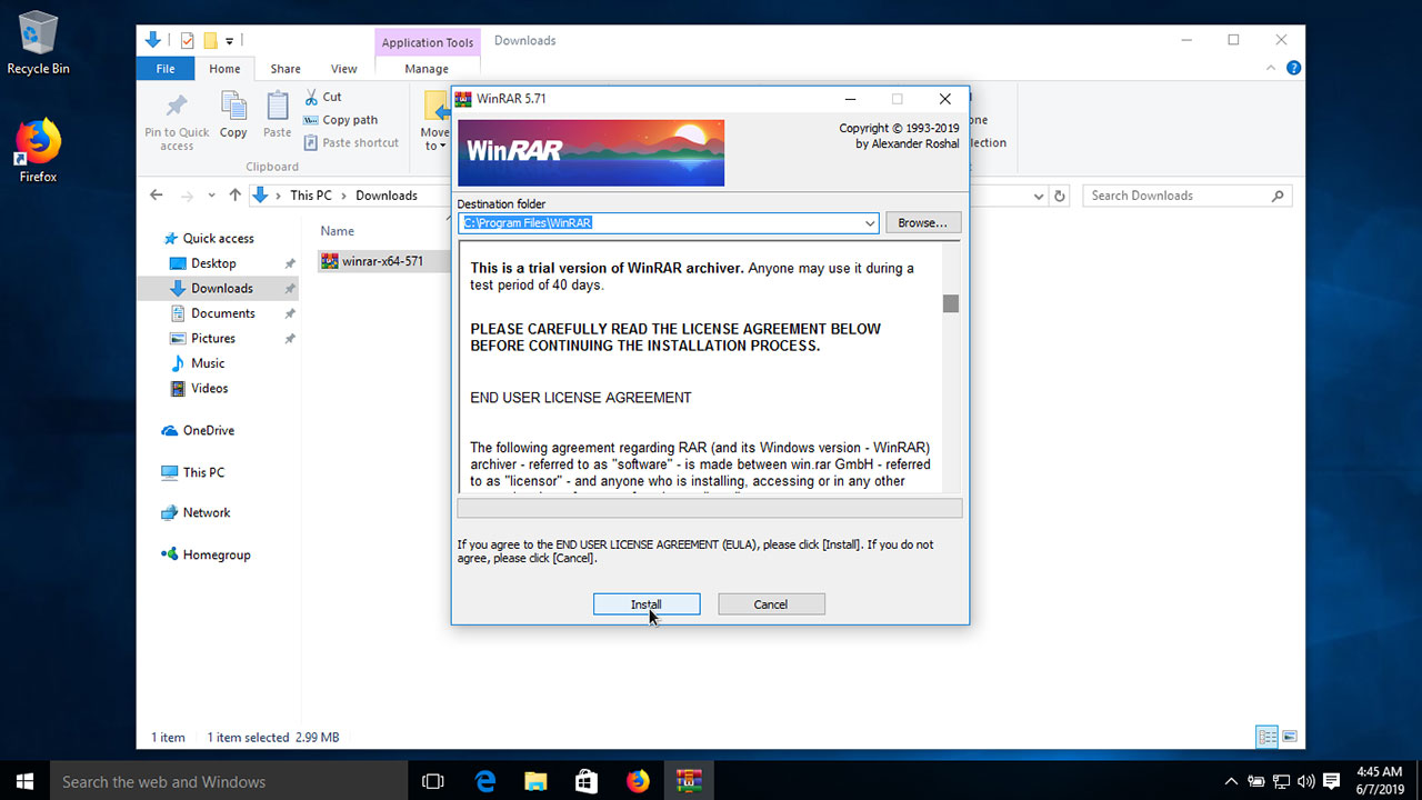 winrar install