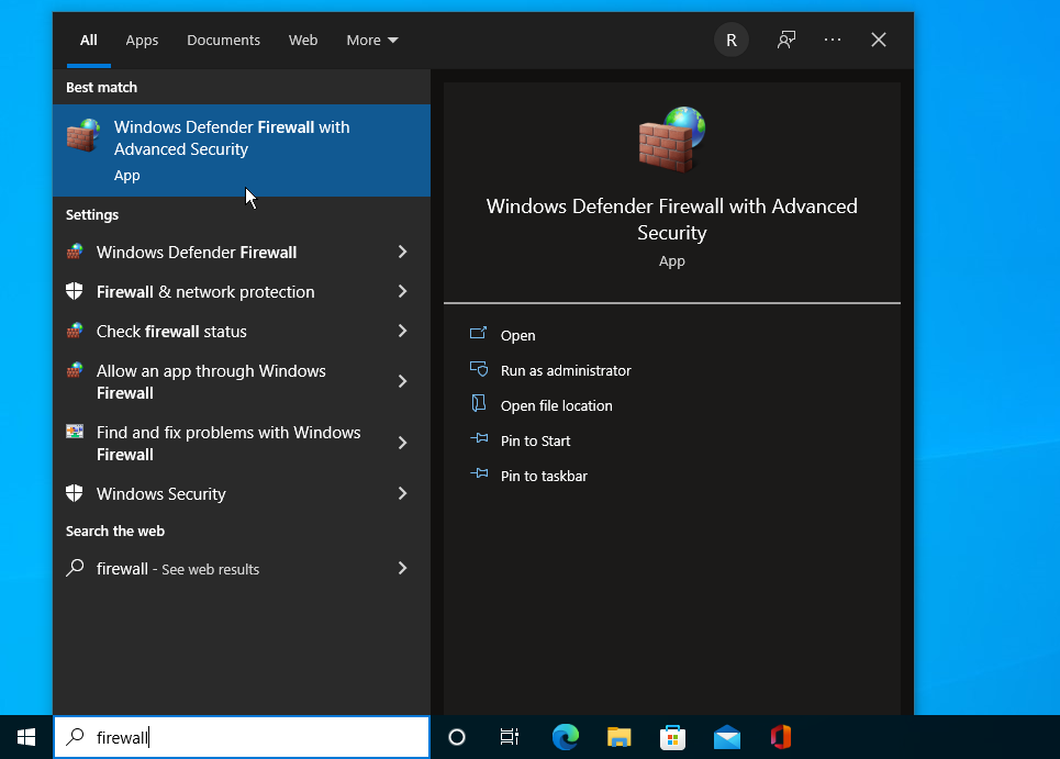 Windows Defender Firewall with Advanced Security