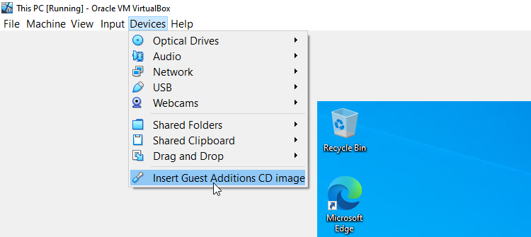 Install Guest Additions ISO Image on Windows 10