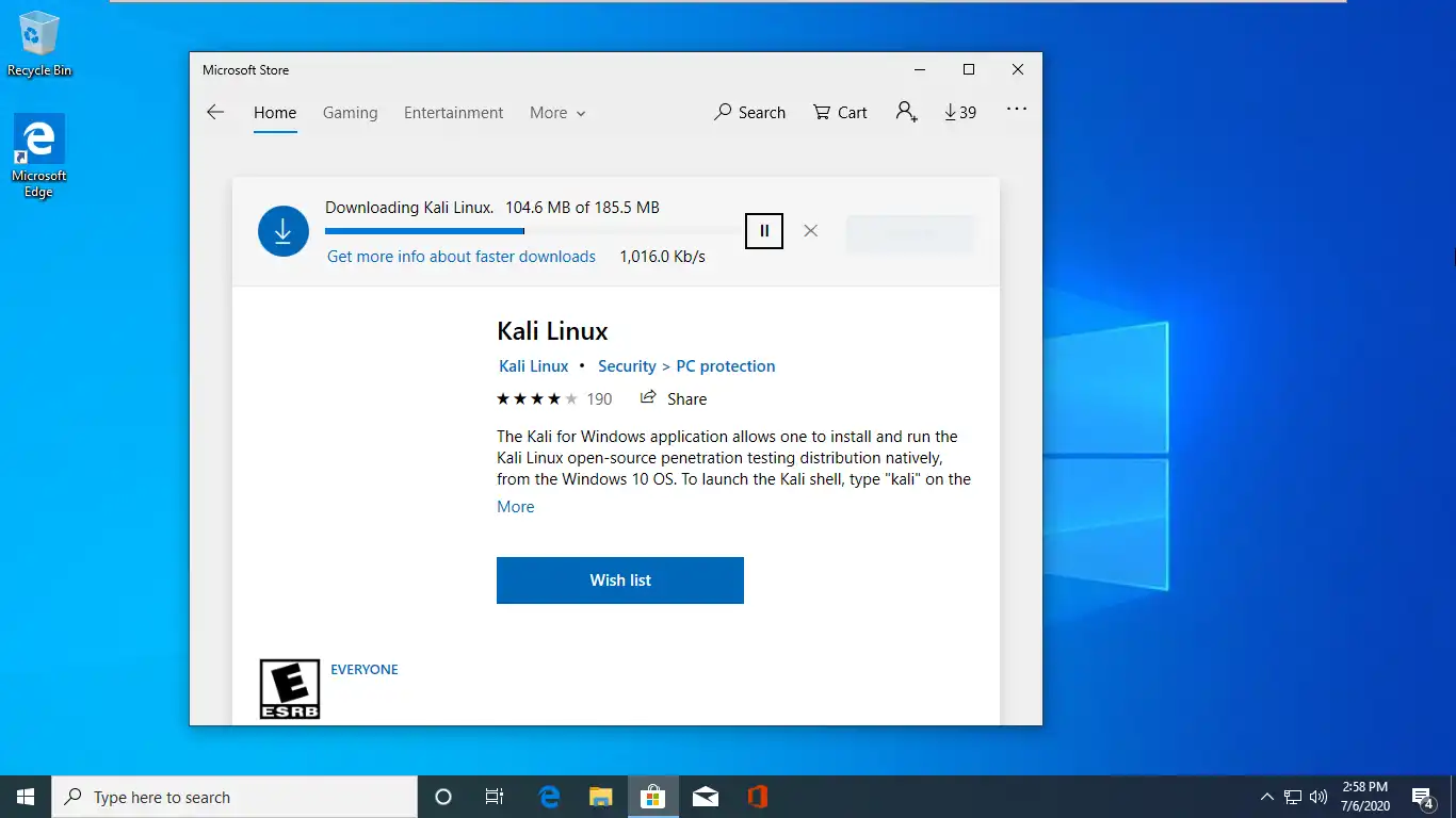 Install Kali Linux on Windows 10