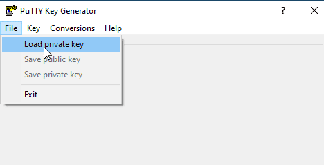 Load private key puttygen
