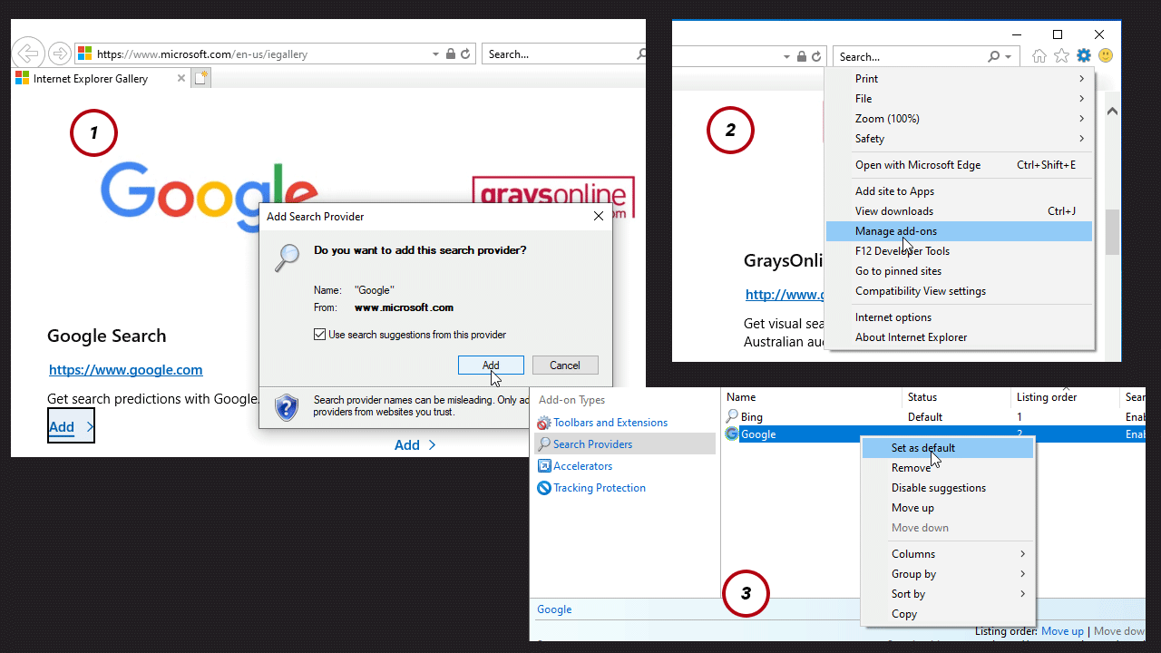 set internet explorer as default