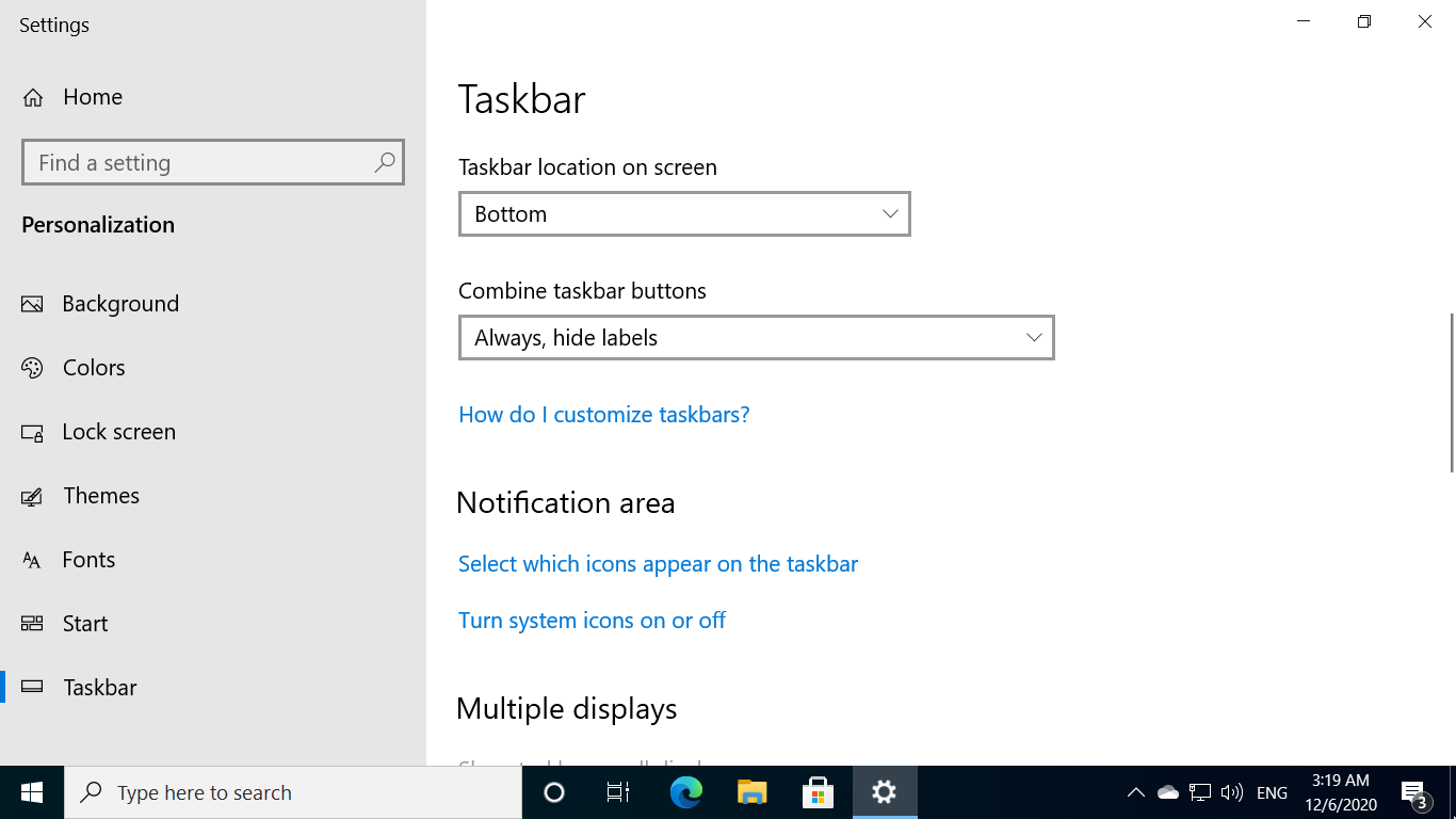 how to move taskbar to bottom windows 10