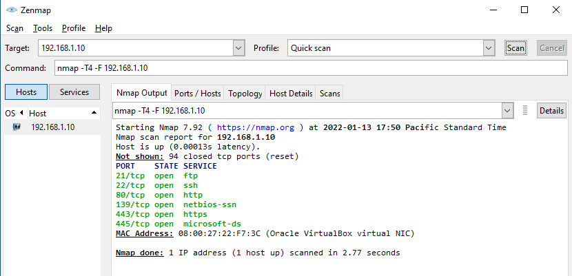 zenmap, nmap gui