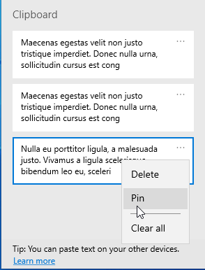 Copy and Paste Multiple Items With Windows 10 Clipboard History