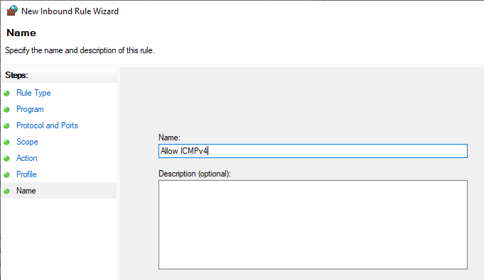 windows firewall allow ping