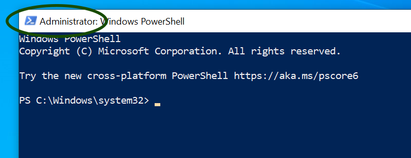 Windows PowerShell admin console