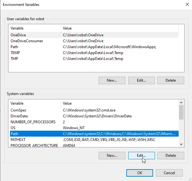 add python to environment variables