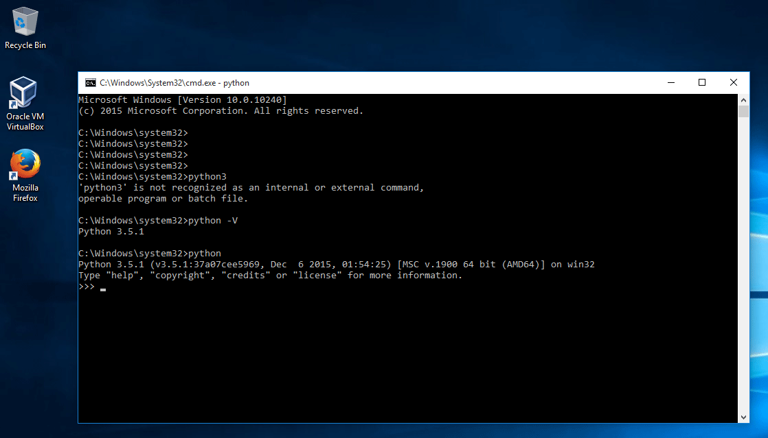 python install in windows 10