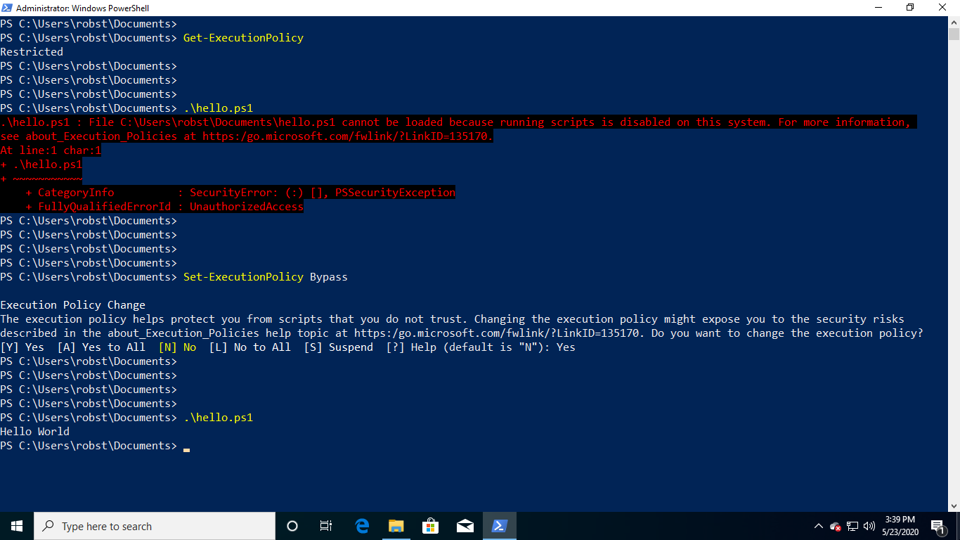 powershell window