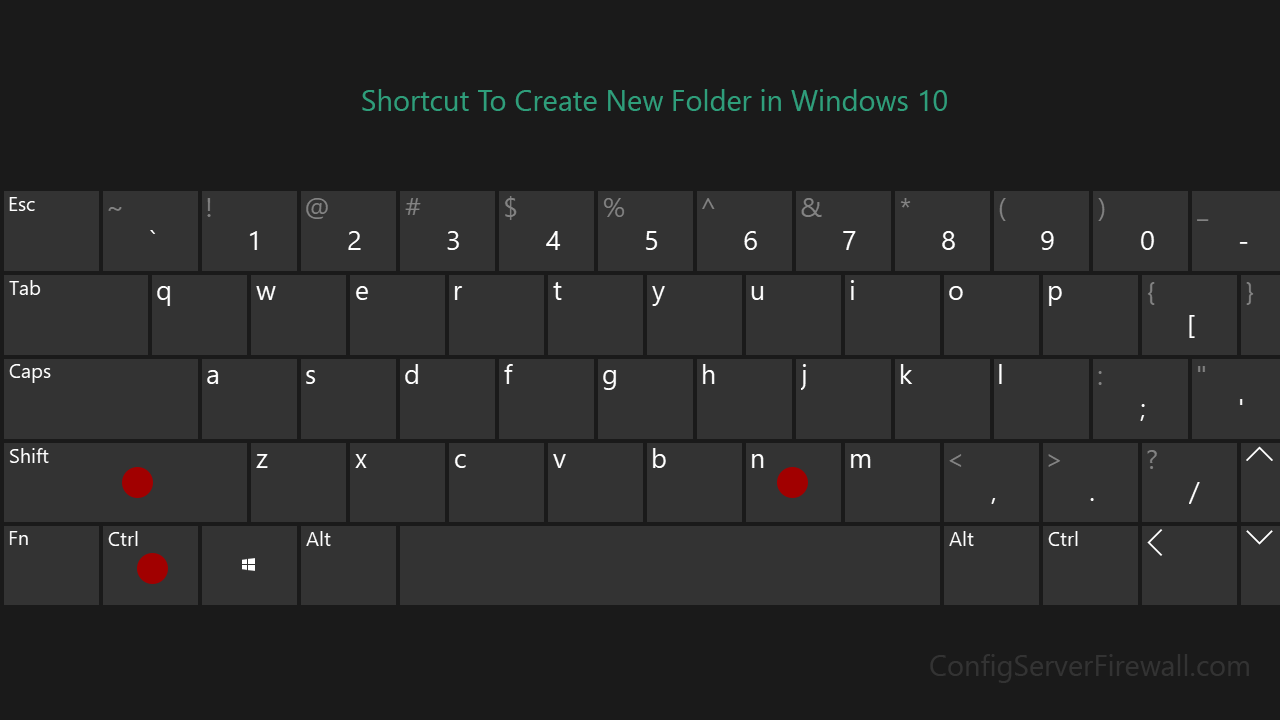 shortcut to create new folder in windows