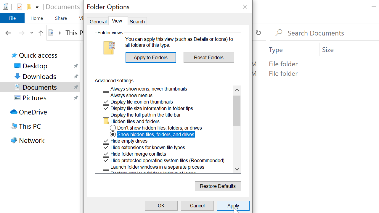 How To Show Hidden Files In Windows 10