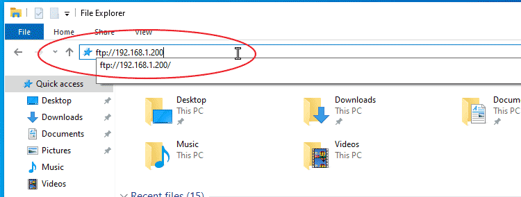 Note that, FTP address (domain name or IP address) should prefix with ftp://