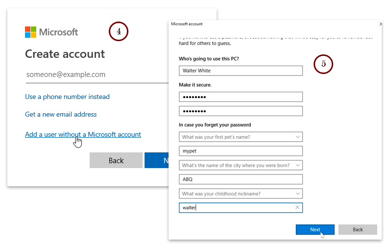 windows 10 local account