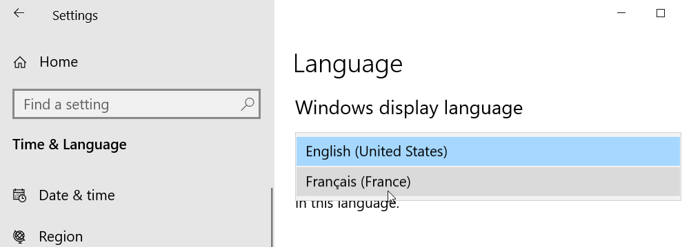 change display language windows 10