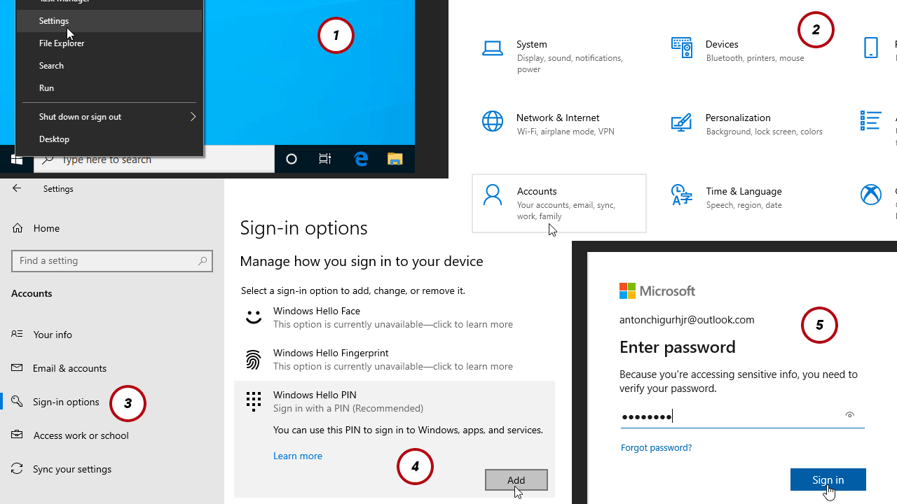 windows 10 verify account