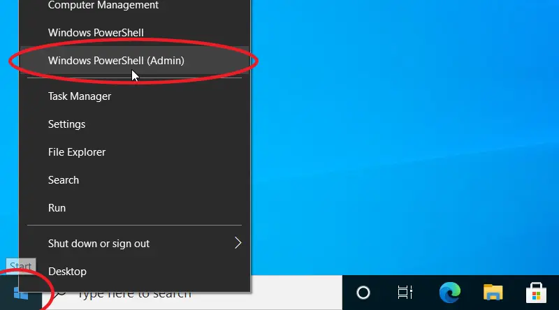 To enable Telnet on Windows 10 right-click the Start button and choose Windows PowerShell