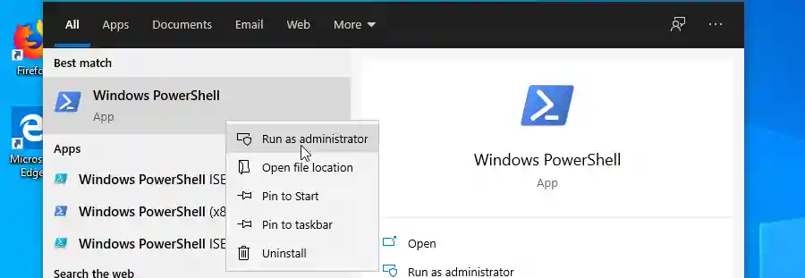 There are two ways we can enable WSL, First one is the command line method using the PowerShell. For that, we need to open a PowerShell window as an Administrator.