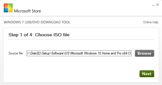 Select Windows 10 ISO image