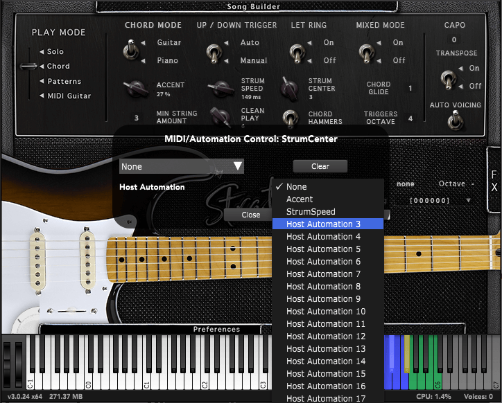 MIDIコントローラー設定画面