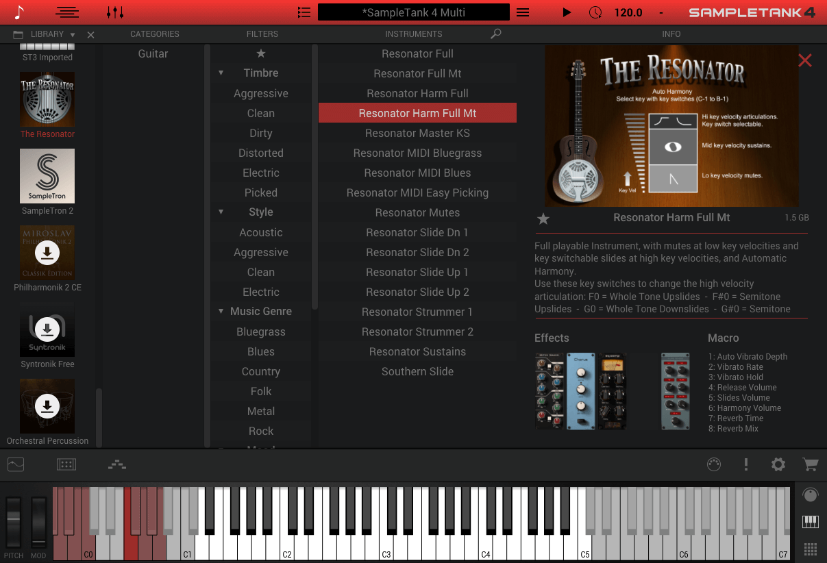 The Resonatorの音色一覧