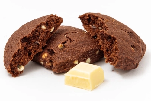 Brownie chocolade met witte stukjes chocolade