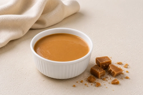 Caramel flan dessert proteïne