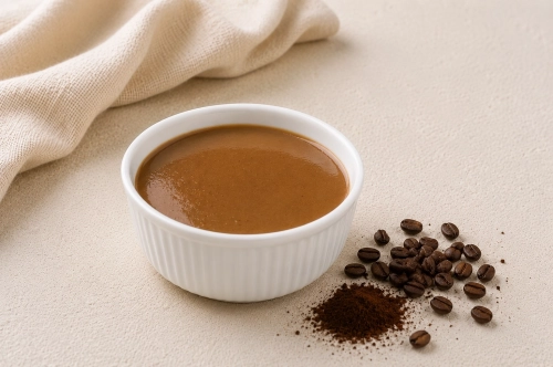 Koffie flan dessert proteïne