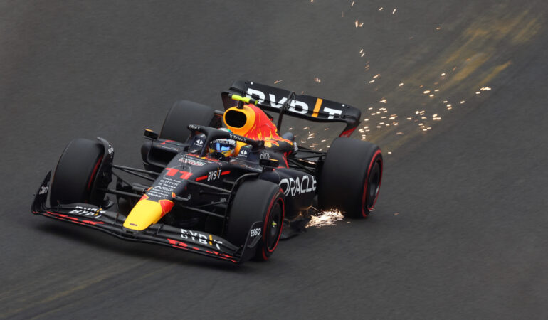 Checo Pérez tuvo una buena clasificación en Bélgica. FOTO: AFP