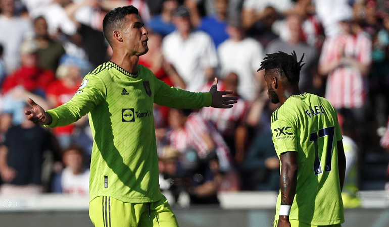 Cristiano Ronaldo durante el partido del fin de semana ante el Brentford / Foto: AFP