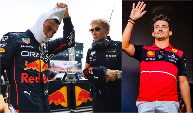 Sergio Pérez quedó por debajo del piloto francés. | Fotos: Cortesía @redbullracing y @charles_leclerc