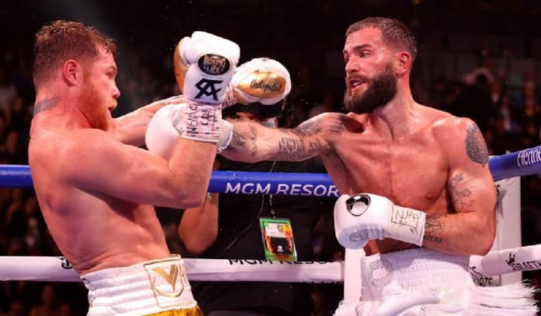 Canelo Álvarez y Caleb Plant. Foto: cortesía