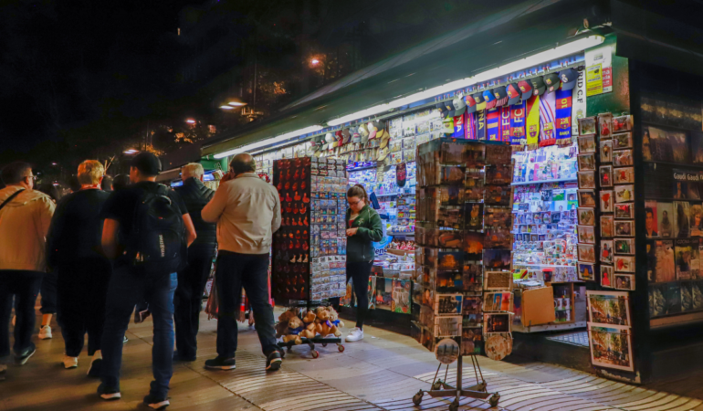 Así luce la rambla en Barcelona. FOTO: LUIS GARDUÑO