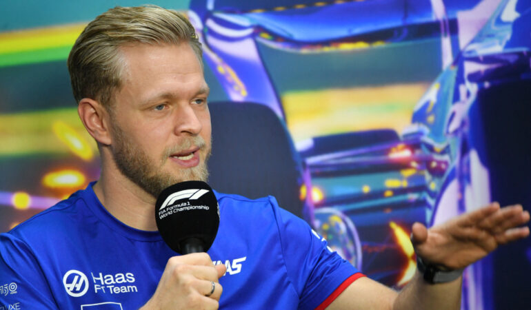 Kevin Magnussen se quedó mudo tras conseguir su primera pole y la de Haas. FOTO: AFP