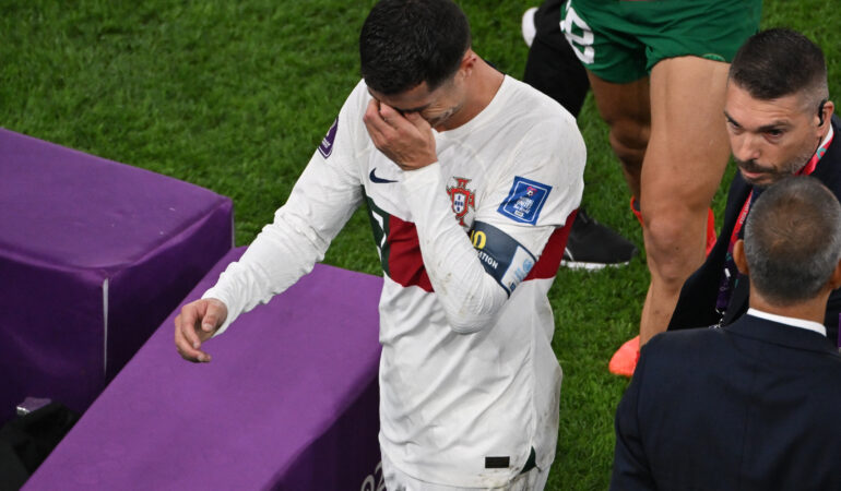 Cristiano Ronaldo chorou após a eliminação de Portugal na última partida da Copa do Mundo