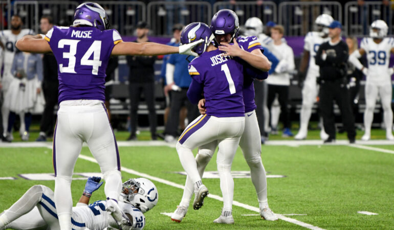Vikings derrotó a los Colts en una juego histórico. FOTO: AFP