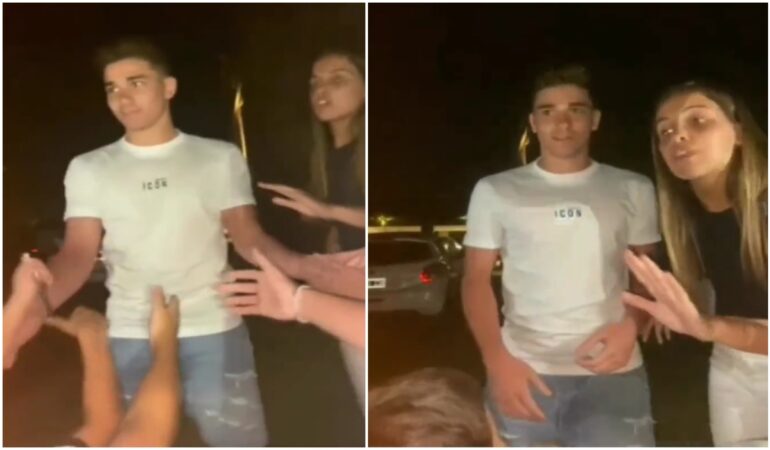 Revientan en redes a la novia de Julián Álvarez por limitarlo a tomarse fotos con niños. | Foto: Captura