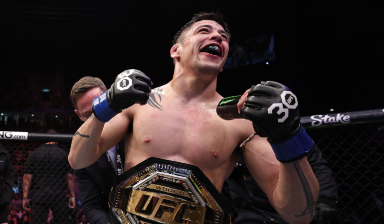 Brando Moreno conquisto el titulo. Foto: @UFCEspanol