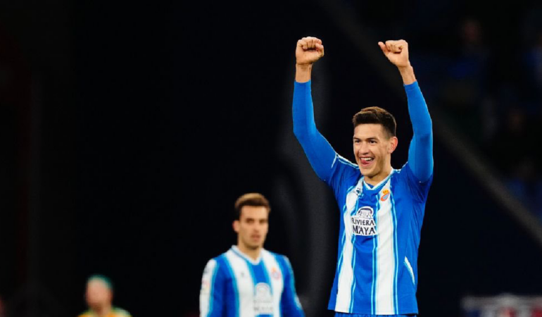 César Montes trabaja fuerte para adaptarse a su nuevo equipo. Foto: @RCDEspanyol