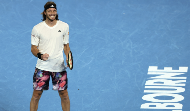 Stefanos Tsitsipas quiere ver a Margot Robbie en la tribuna / Foto: AFP