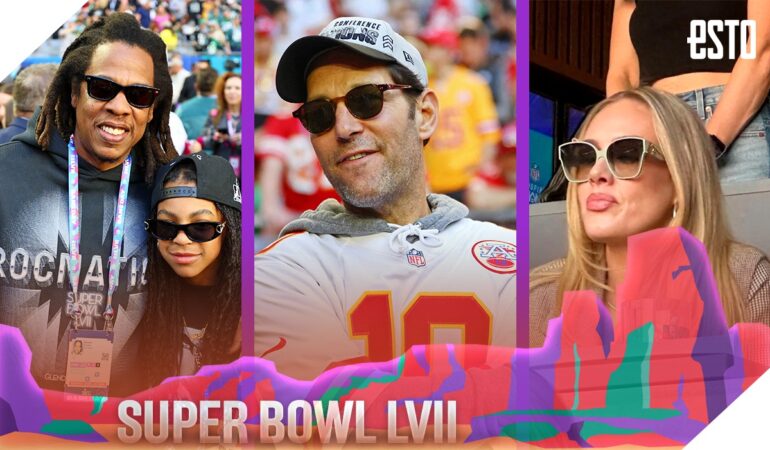 Los famosos no podían faltar en el Super Bowl LVII / Arte: Abril Hernández