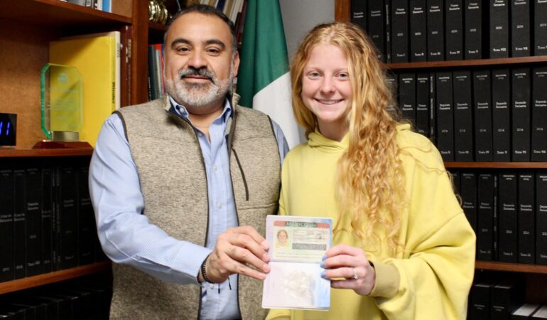 Riley Mattingly, último refuerzo de Tigres ya recibió su visa y podrá unirse a las Amazonas. | Foto: Cortesía Consulado de Laredo