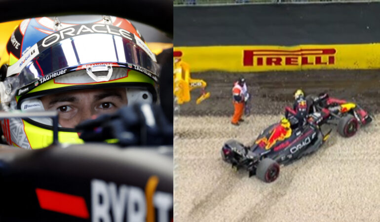 Checo Pérez tuvo problemas en el inicio de la clasifiación. FOTO: Reuters / Especial