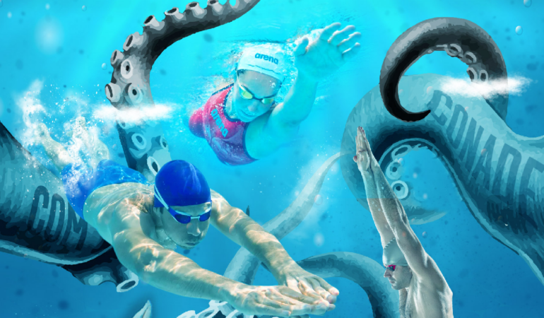 FMN, Conade y World Aquatics siguen en una pelea / Arte: Celso Juárez